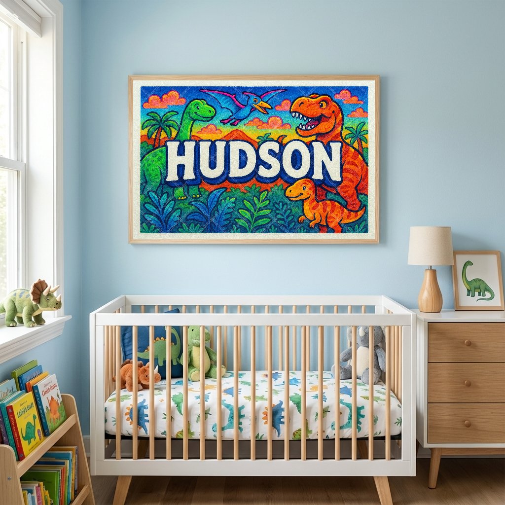 Personalized name art for Hudson