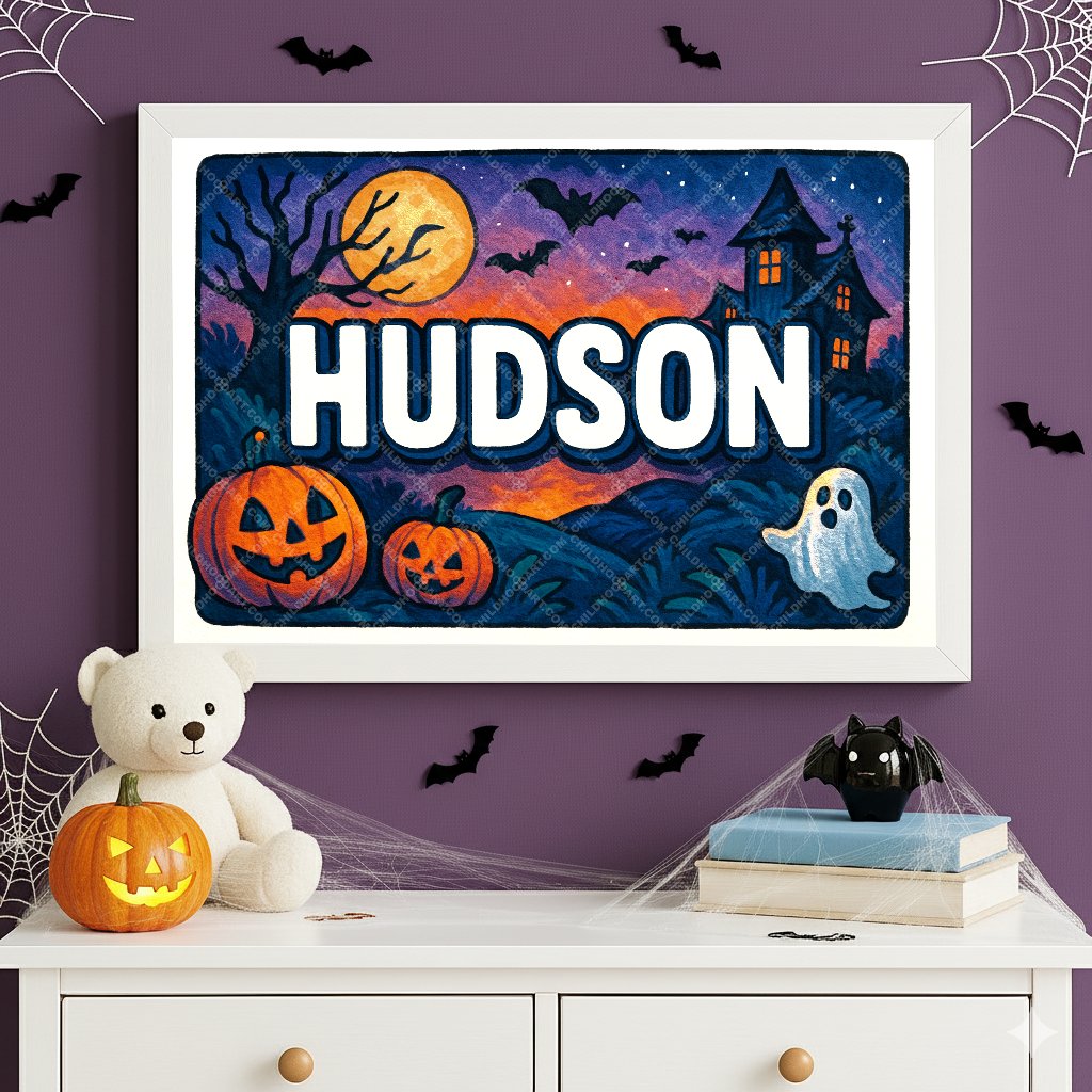 Personalized name art for Hudson