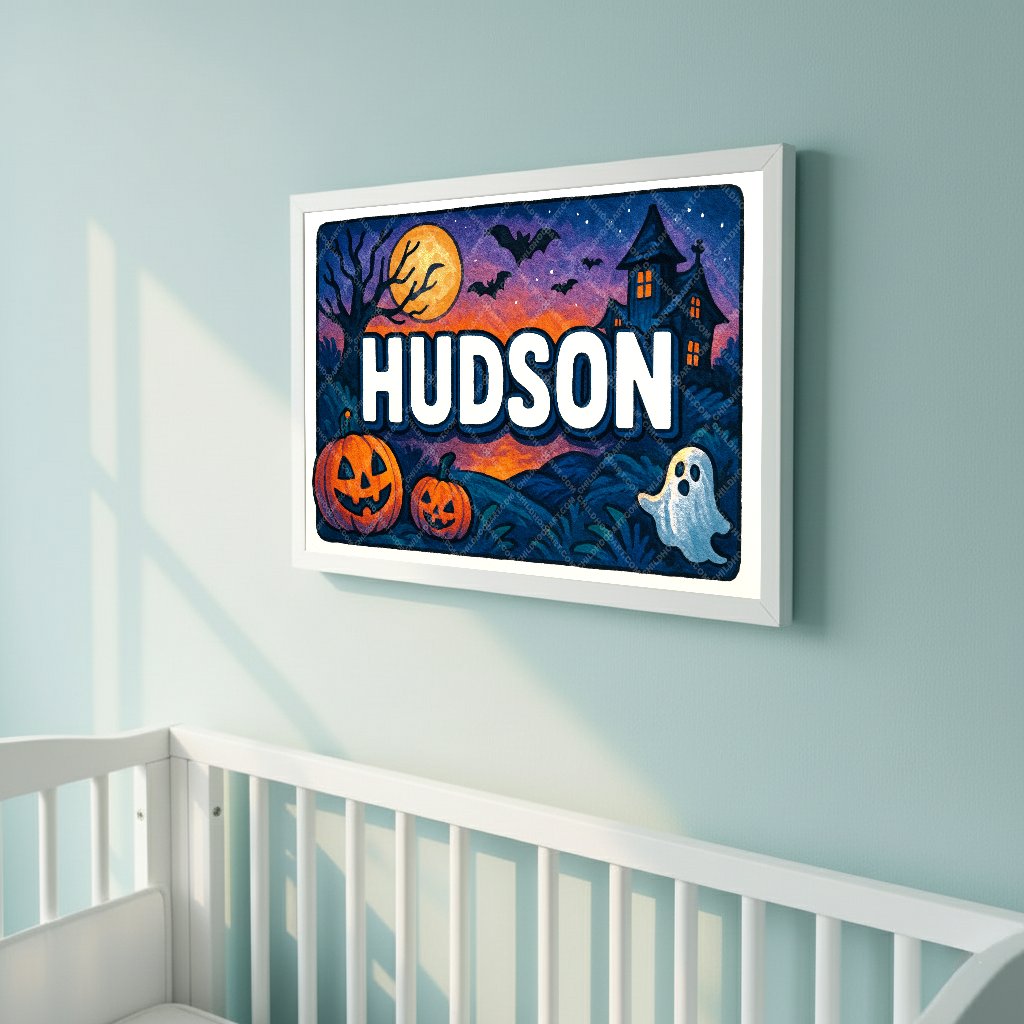 Personalized name art for Hudson