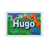 Hugo Name Art - Dinosaur Adventure personalized wall print for kids