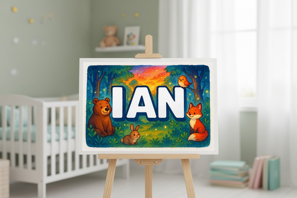 Personalized name art for Ian