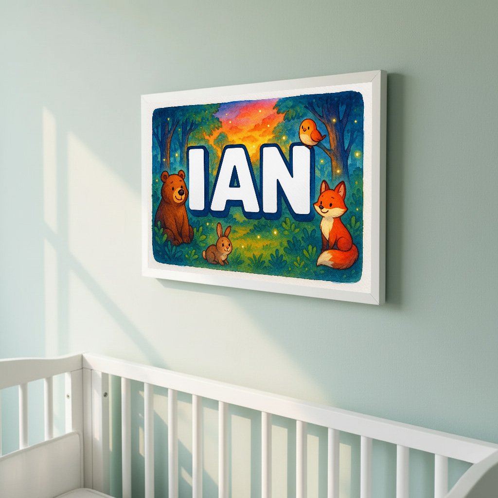 Personalized name art for Ian