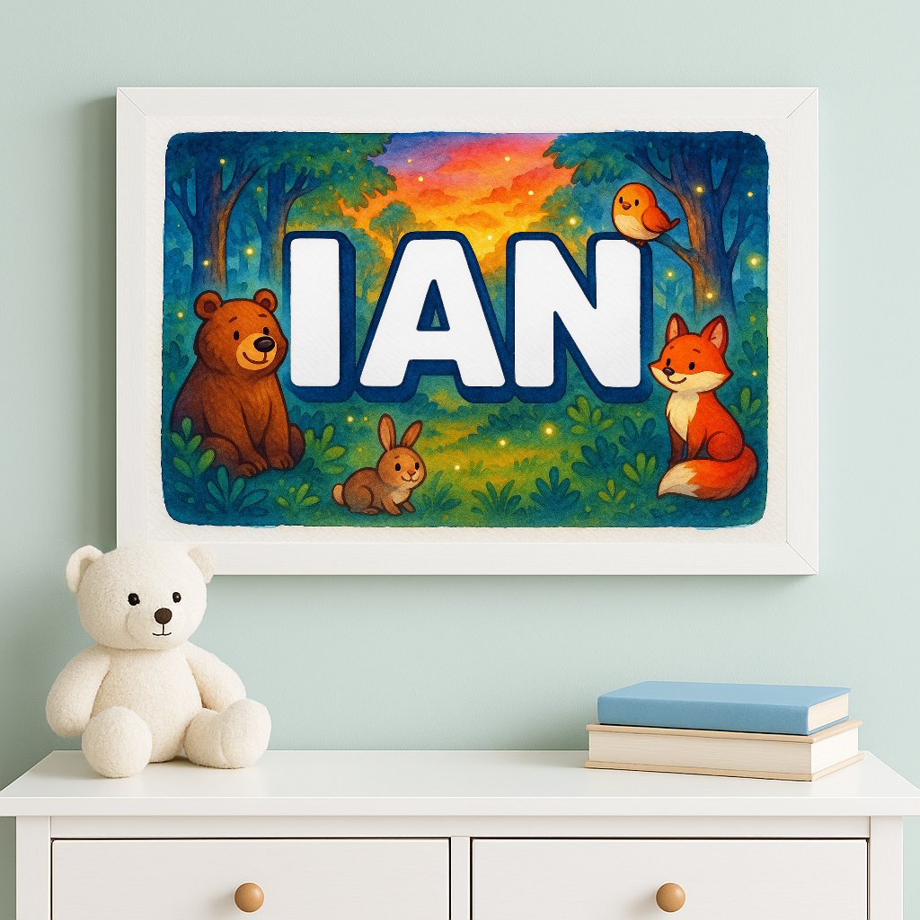 Personalized name art for Ian