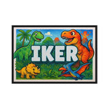 Iker Name Art - Dinosaur Adventure personalized wall print for kids