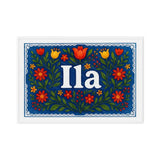 Ila Name Art - Floral Farmhouse personalized wall print for kids
