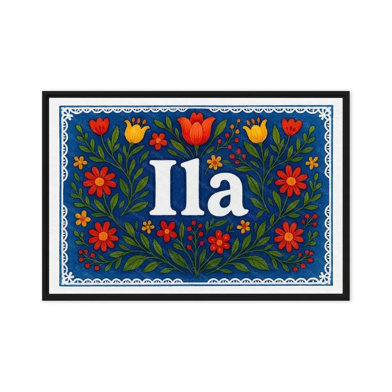 Ila Name Art - Floral Farmhouse personalized wall print for kids