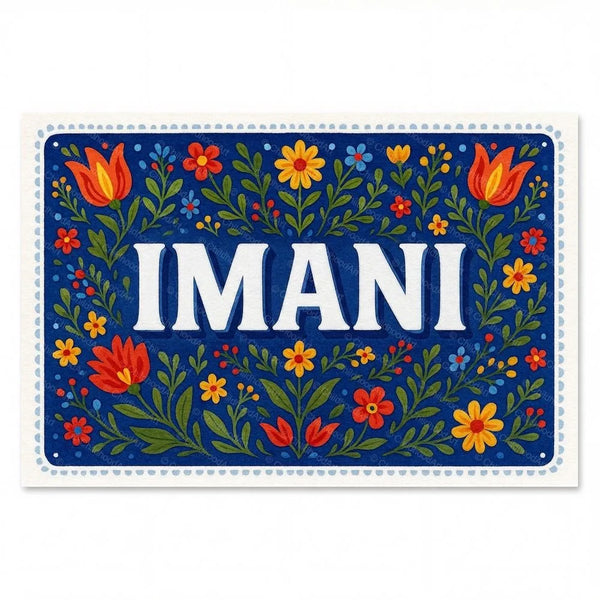 Imani Name Art - Floral Farmhouse Personalized Wall Art