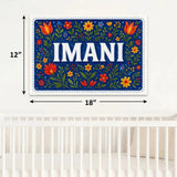 Imani Name Art - Floral Farmhouse personalized wall print for kids