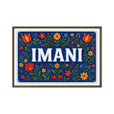 Imani Name Art - Floral Farmhouse personalized wall print for kids