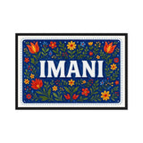 Imani Name Art - Floral Farmhouse personalized wall print for kids