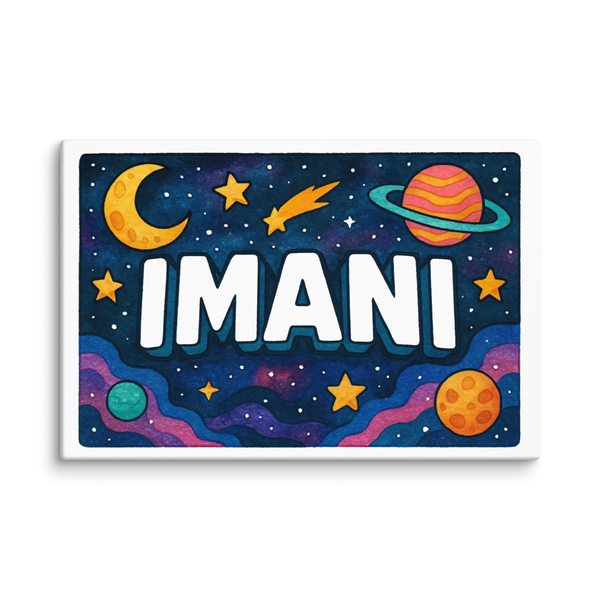 Imani Name Art - Space Explorers Personalized Wall Art