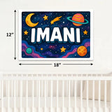 Imani Name Art - Space Explorers personalized wall print for kids