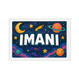 Imani Name Art - Space Explorers personalized wall print for kids