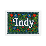 Indy Name Art - Floral Farmhouse personalized wall print for kids
