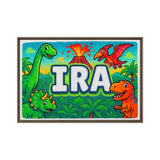 Ira Name Art - Dinosaur Adventure personalized wall print for kids