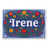 Irene Name Art - Floral Farmhouse personalized wall print for kids