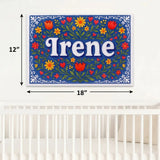 Irene Name Art - Floral Farmhouse personalized wall print for kids