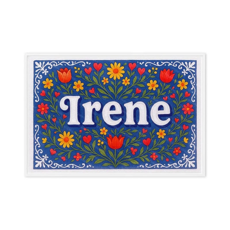 Irene Name Art - Floral Farmhouse personalized wall print for kids