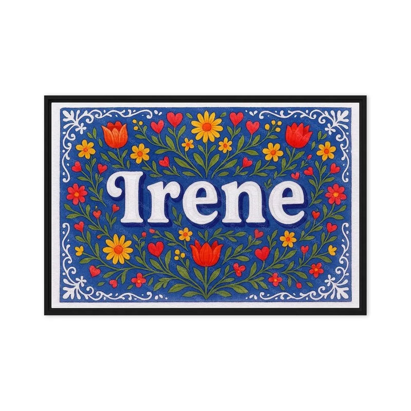 Irene Name Art - Floral Farmhouse personalized wall print for kids