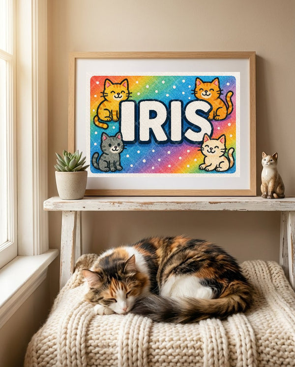 Iris Colorful Cats Art