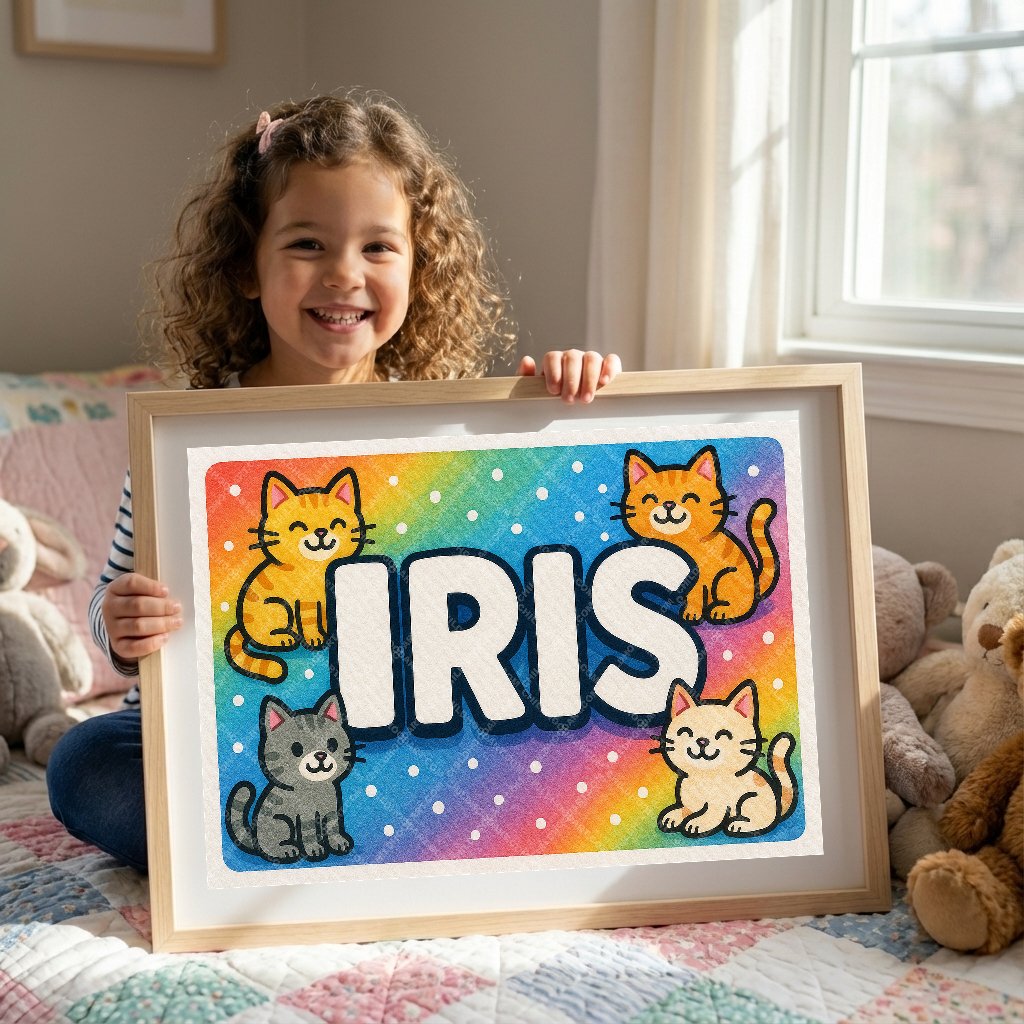 Personalized name art for Iris