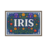 Iris Name Art - Floral Farmhouse personalized wall print for kids