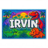 Irvin Name Art - Dinosaur Adventure personalized wall print for kids