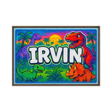 Irvin Name Art - Dinosaur Adventure personalized wall print for kids