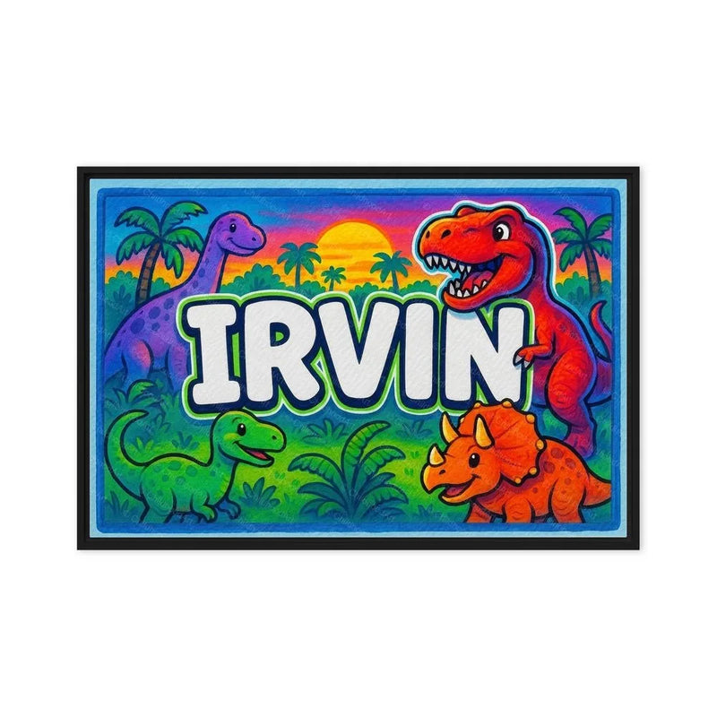 Irvin Name Art - Dinosaur Adventure personalized wall print for kids