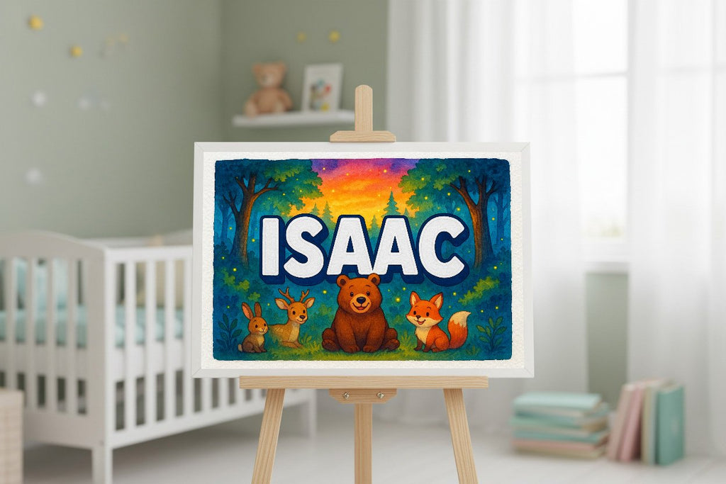Personalized name art for Isaac