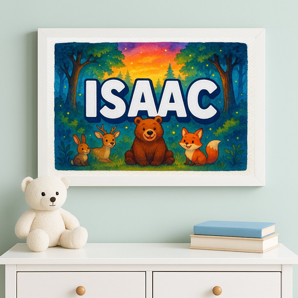 Personalized name art for Isaac