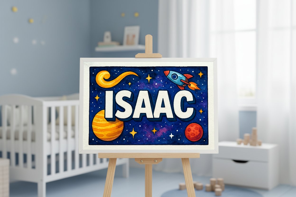 Personalized name art for Isaac