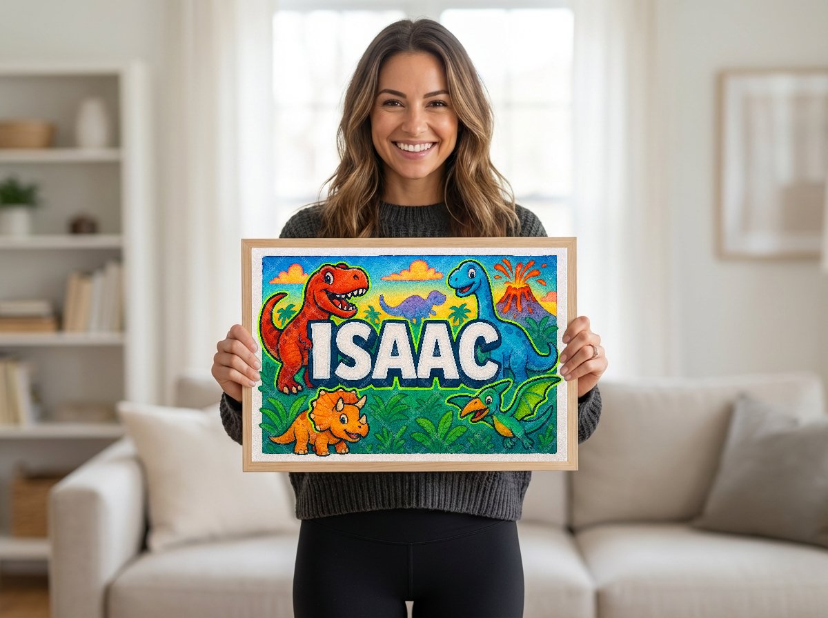 Personalized name art for Isaac