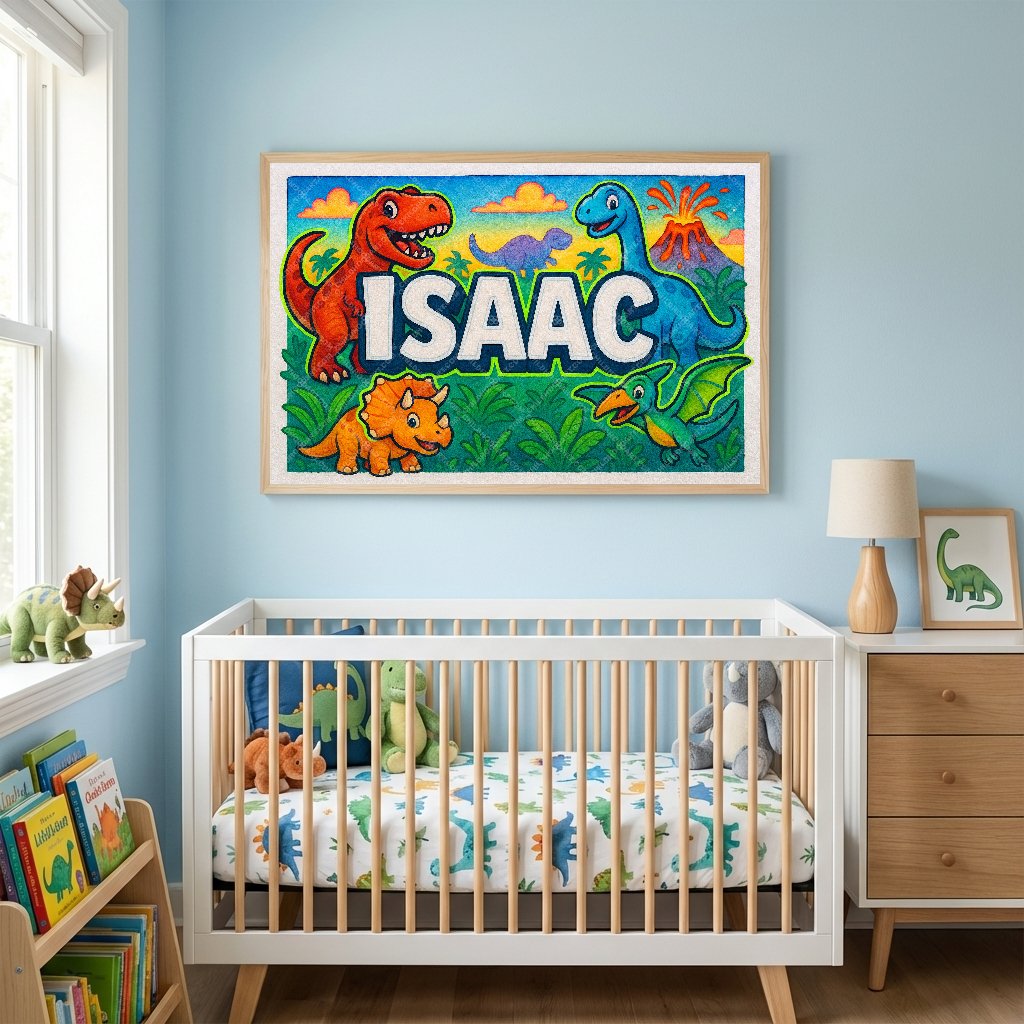 Personalized name art for Isaac