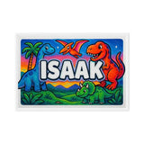 Isaak Name Art - Dinosaur Adventure personalized wall print for kids