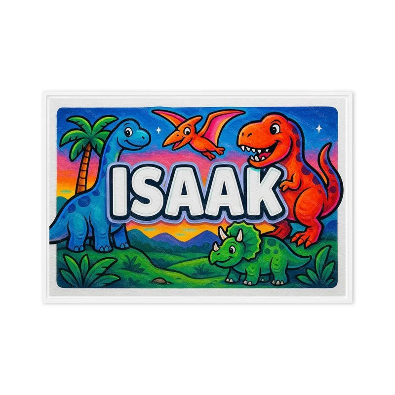 Isaak Name Art - Dinosaur Adventure personalized wall print for kids