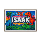 Isaak Name Art - Dinosaur Adventure personalized wall print for kids