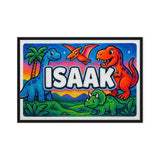 Isaak Name Art - Dinosaur Adventure personalized wall print for kids