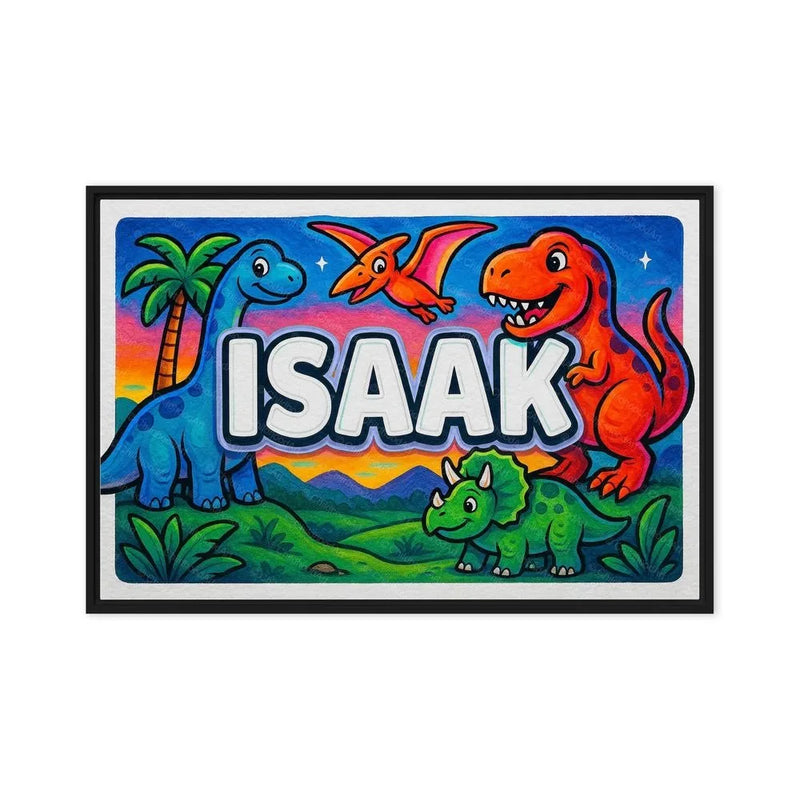 Isaak Name Art - Dinosaur Adventure personalized wall print for kids