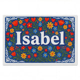 Isabel Name Art - Floral Farmhouse personalized wall print for kids