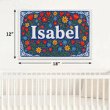 Isabel Name Art - Floral Farmhouse personalized wall print for kids
