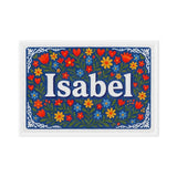 Isabel Name Art - Floral Farmhouse personalized wall print for kids