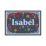 Isabel Name Art - Floral Farmhouse personalized wall print for kids