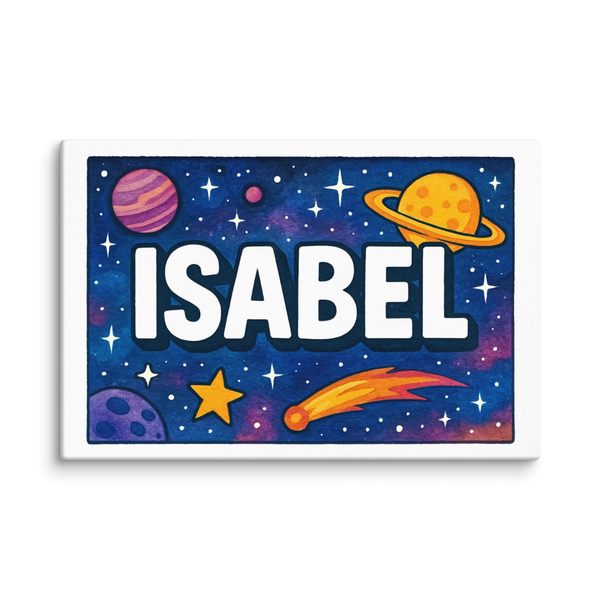 Isabel Name Art - Space Explorers Personalized Wall Art