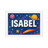 Isabel Name Art - Space Explorers personalized wall print for kids
