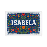 Isabela Name Art - Floral Farmhouse personalized wall print for kids