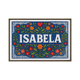 Isabela Name Art - Floral Farmhouse personalized wall print for kids