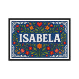 Isabela Name Art - Floral Farmhouse personalized wall print for kids