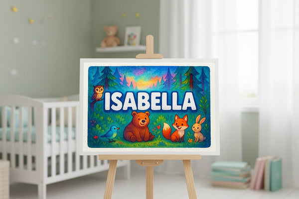 Isabella’s Personalized Forest Friends Art