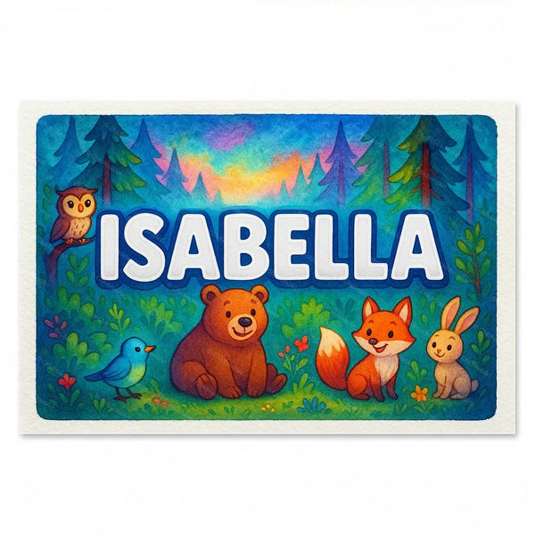 Isabella Personalized Forest Friends Art